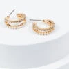 Rhinestone & Pearl Hoop Earrings