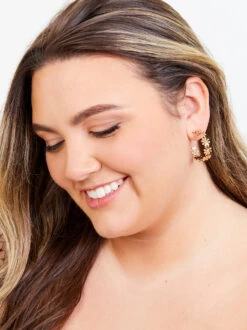 Retro Floral Hoop Earrings -Deals Trending US Clothes Store 000801 KE15269GD GOLD 06