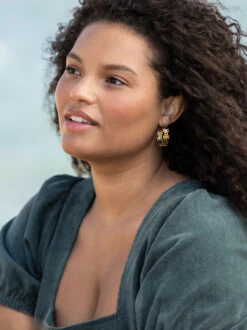 Retro Floral Hoop Earrings -Deals Trending US Clothes Store 000801 KE15269GD GOLD 07