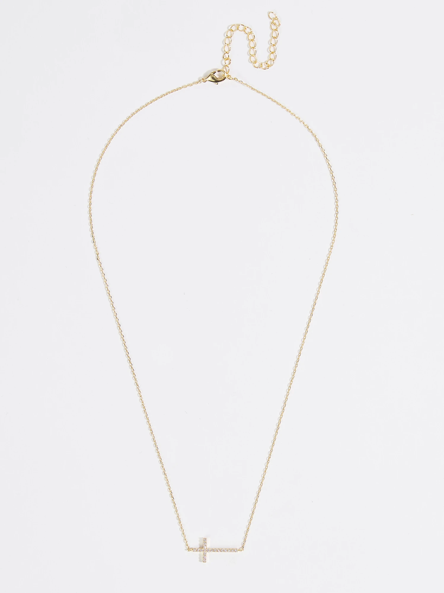 18k Gold Rhinestone Cross Necklace 2 18k Gold Rhinestone Cross Necklace - Image 2