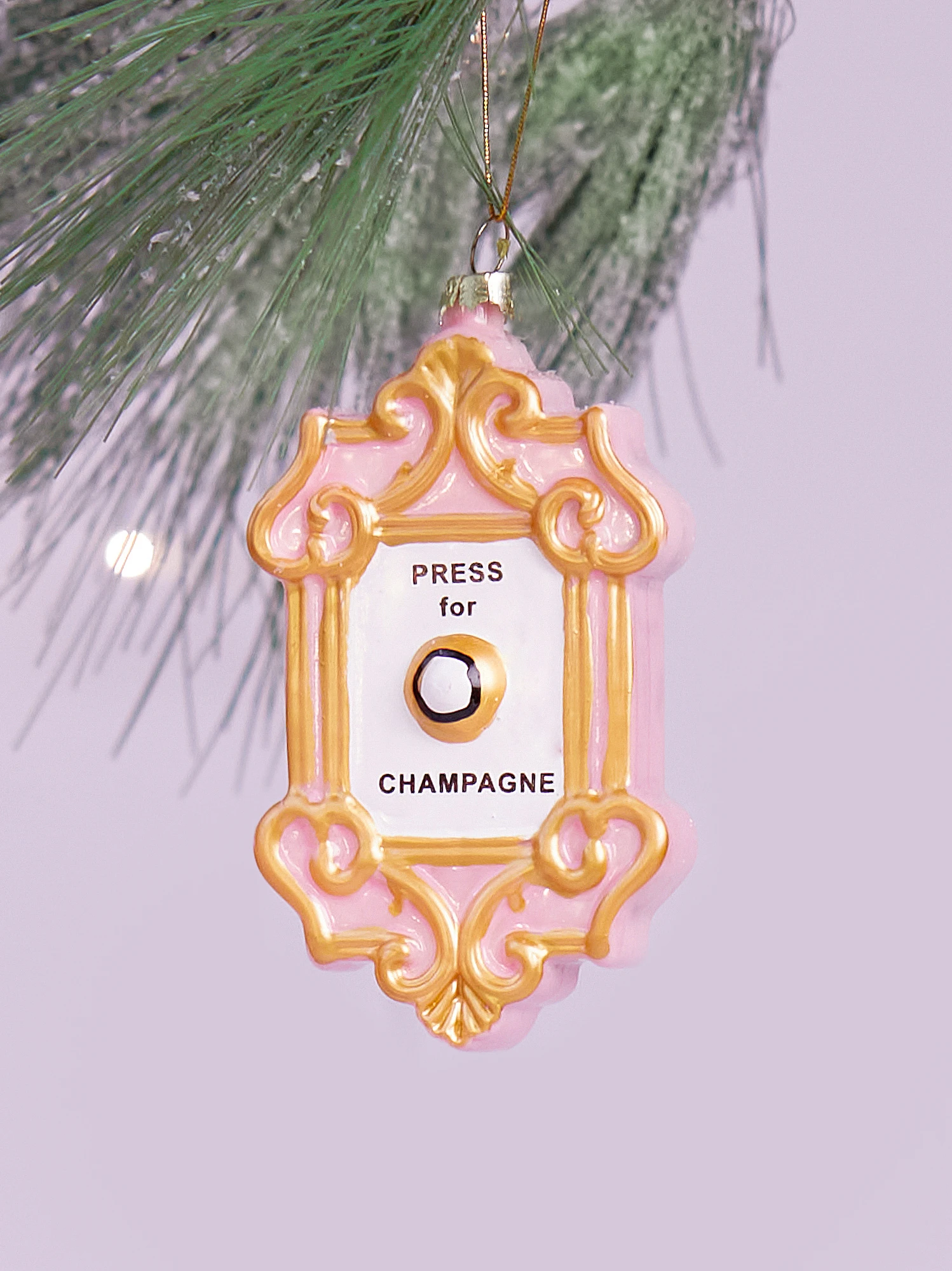 Champagne Button Christmas Ornament 1 Champagne Button Christmas Ornament