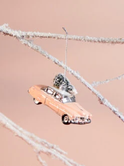 Pink Cadillac Christmas Ornament