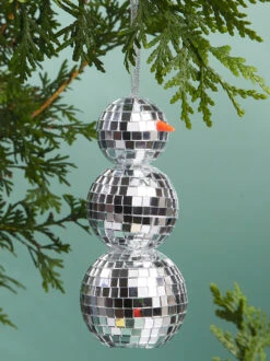 Disco Ball Snowman Christmas Ornament