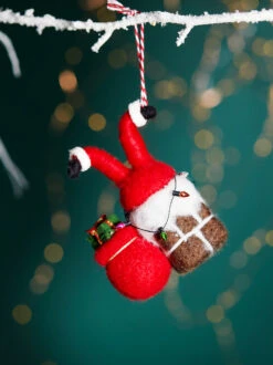 Santa Is Stuck Christmas Ornament