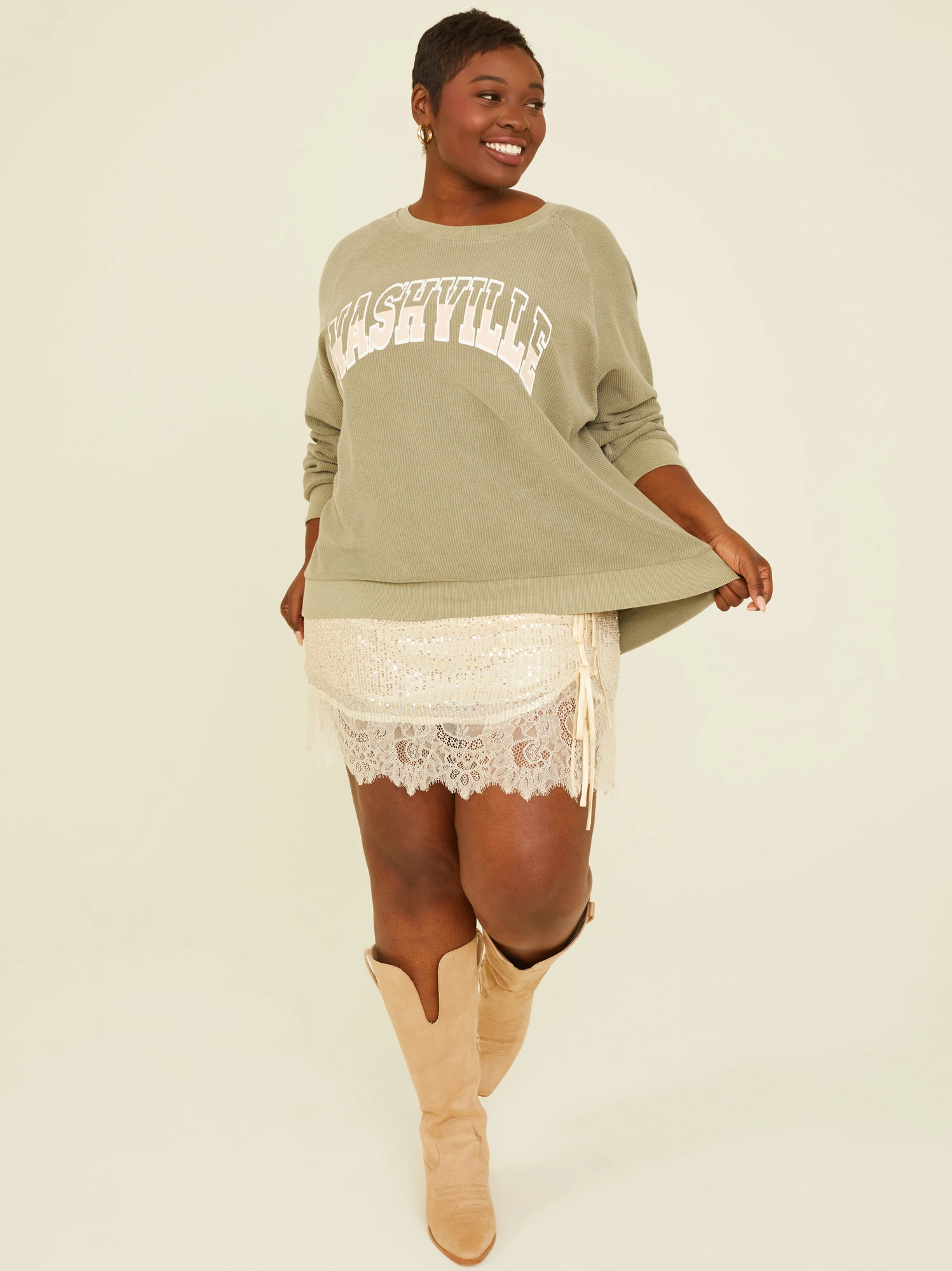 Nashville Corded Oversized Sweatshirt 1 Nashville Corded Oversized Sweatshirt