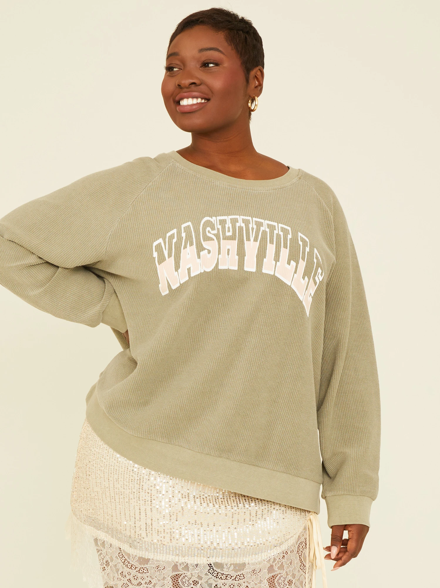Nashville Corded Oversized Sweatshirt 2 Nashville Corded Oversized Sweatshirt - Image 2