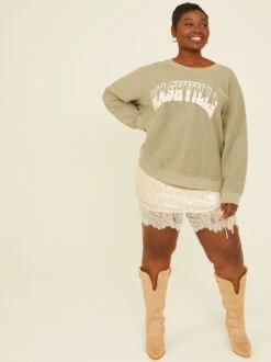 Nashville Corded Oversized Sweatshirt 9 Nashville Corded Oversized Sweatshirt -Deals Trending US Clothes Store 000921 T1844CPKBS N VETIVER 04