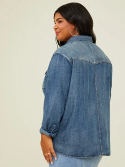 Elena Denim Top 7 Elena Denim Top -Deals Trending US Clothes Store 000921 T4881CSLBS DENIM SANDBLAST 04