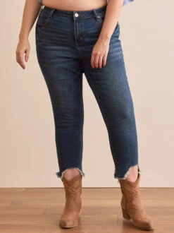 Incrediflex 26" Raw Hem Skinny Jeans -Deals Trending US Clothes Store 000940 111072VW VINTAGE WASH 02