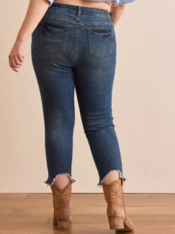 Incrediflex 26" Raw Hem Skinny Jeans -Deals Trending US Clothes Store 000940 111072VW VINTAGE WASH 04