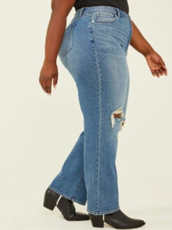 Brynn Destructed Wide Leg Jeans -Deals Trending US Clothes Store 000940 111769 DARK WASH 03