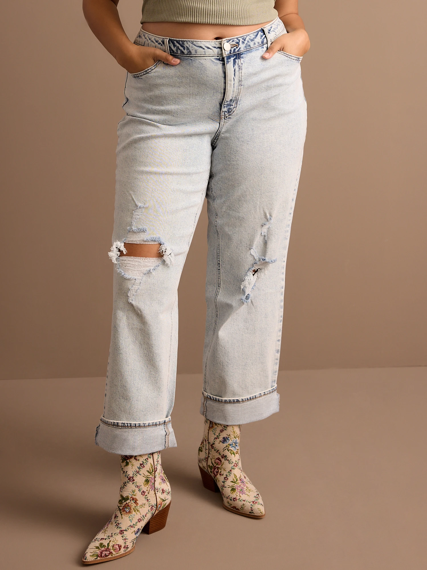 Margot Destructed Girlfriend Jeans 2 Margot Destructed Girlfriend Jeans - Image 2