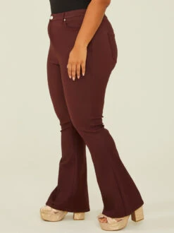 Aubree Coated Pants -Deals Trending US Clothes Store 000940 112563A WINE 03