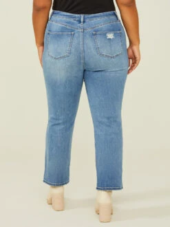 Metallic Brushed Straight Jeans -Deals Trending US Clothes Store 000940 112973 VINTAGE WASH 04