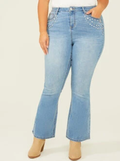 Piper Rhinestone Flare Jeans 8 Piper Rhinestone Flare Jeans -Deals Trending US Clothes Store 000940 113004 VINTAGE WASH 02