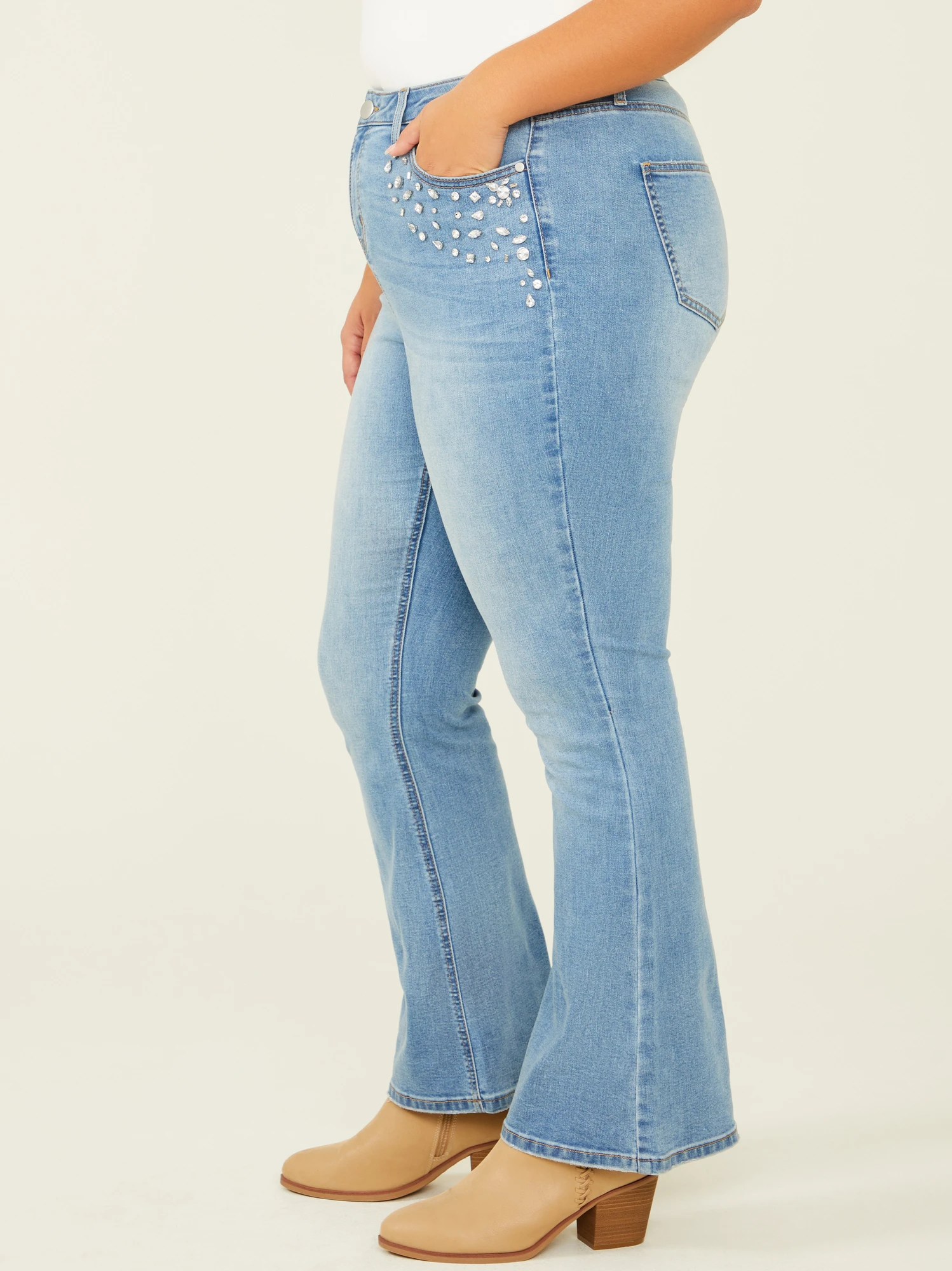 Piper Rhinestone Flare Jeans 4 Piper Rhinestone Flare Jeans - Image 4