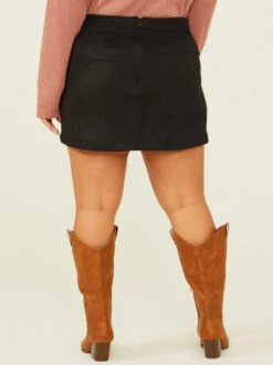 Parker Suede Skirt -Deals Trending US Clothes Store 000940 31249 BLACK 03