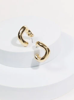 Wavy Hoop Earrings -Deals Trending US Clothes Store 001033 ARU E010 GOLD 02