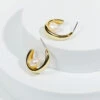 18k Gold Pearl Hoop Earrings