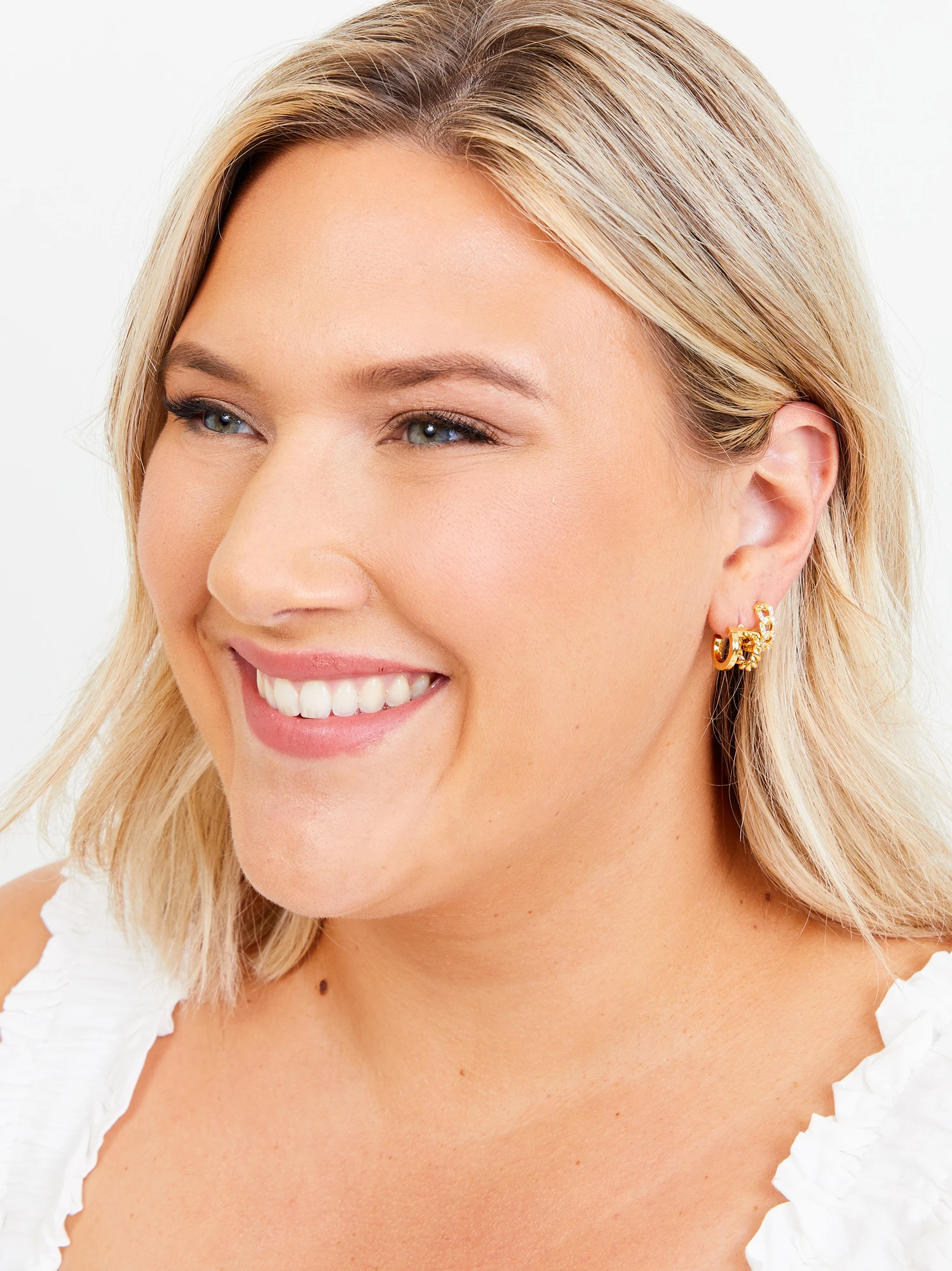 18k Gold Huggie Hoop Earring Set 2 18k Gold Huggie Hoop Earring Set - Image 2