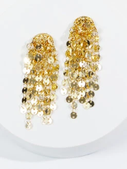 18k Gold Tassel Dangle Earrings