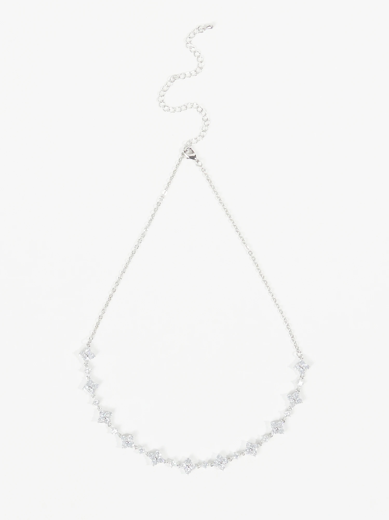 Rhinestone Clover Necklace 1 Rhinestone Clover Necklace