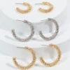 Textured Hoop Earring Set