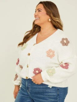 Retro Floral Cardigan -Deals Trending US Clothes Store 001753 CC0208X IVORY MULTI 04