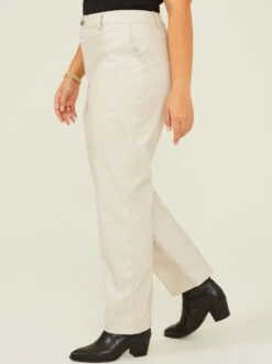 Nelson Vegan Leather Straight Pants 6 Nelson Vegan Leather Straight Pants -Deals Trending US Clothes Store 001761 IES2249P ARU CREAM 02