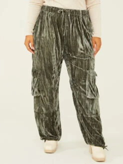 Adley Velvet Cargo Joggers -Deals Trending US Clothes Store 001761 IMA9394PARU OLIVE 02