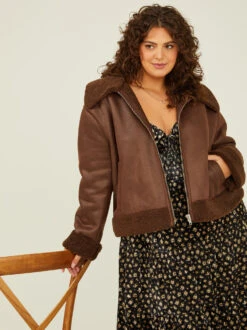 Reed Faux Shearling Jacket 8 Reed Faux Shearling Jacket -Deals Trending US Clothes Store 001761 IMJ9523JARU CHOCOLATE BROWN 00