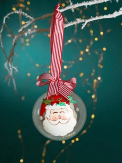 Glass Santa Christmas Ornament