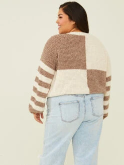 Simone Colorblock Sweater -Deals Trending US Clothes Store 001913 SAS104622CRW AZTEC MULTI 03