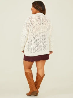 Clementine Textured Cardigan -Deals Trending US Clothes Store 001913 SW0263CRW IVORY 03