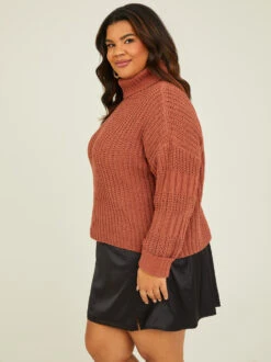 Jules Turtleneck Sweater 7 Jules Turtleneck Sweater -Deals Trending US Clothes Store 001913 SW0340CRW MAHOGANY 02