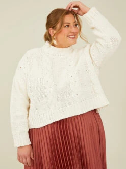 Petal Sweater -Deals Trending US Clothes Store 001913 SW285CRW IVORY 02