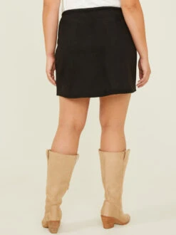 Suede Embroidered Skirt -Deals Trending US Clothes Store 001926 BMDW315DIMK P BLACK MULTI 03