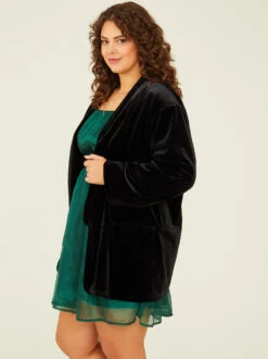 Rose Velvet Blazer 7 Rose Velvet Blazer -Deals Trending US Clothes Store 001926 CGS414PIMK B BLACK 02