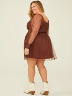 Roxy Corset Dress -Deals Trending US Clothes Store 001926 DMDK1178AIMK P BROWN 03