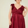 Lucia Ruffle Satin Dress