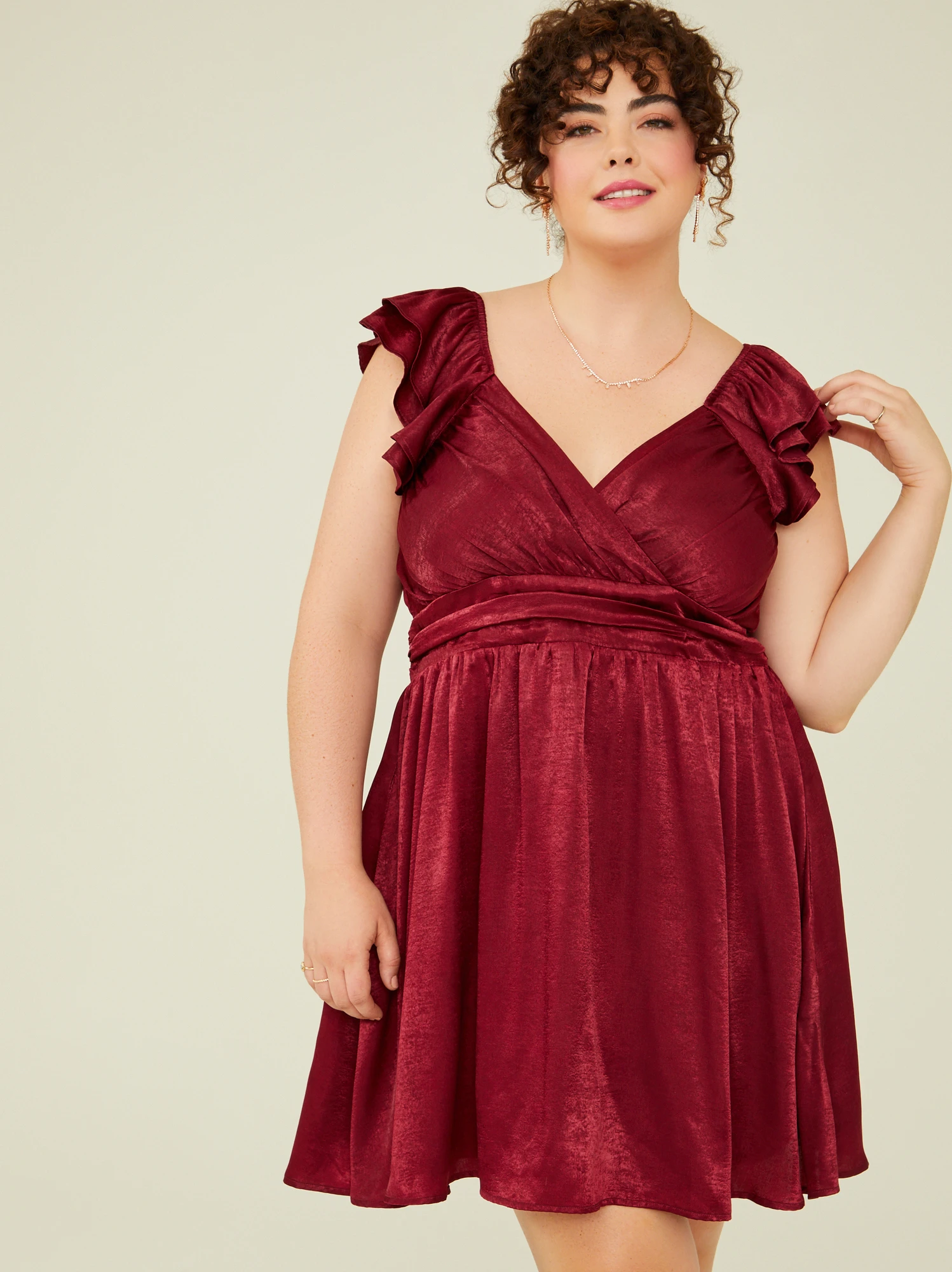 Lucia Ruffle Satin Dress 1 Lucia Ruffle Satin Dress