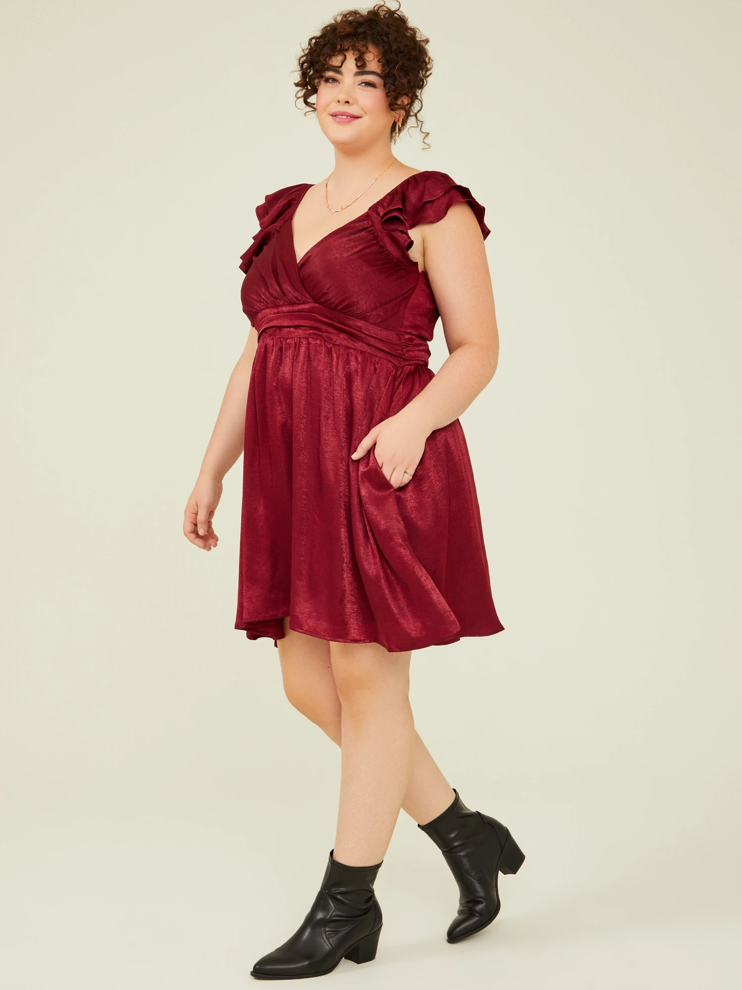 Lucia Ruffle Satin Dress 3 Lucia Ruffle Satin Dress - Image 3