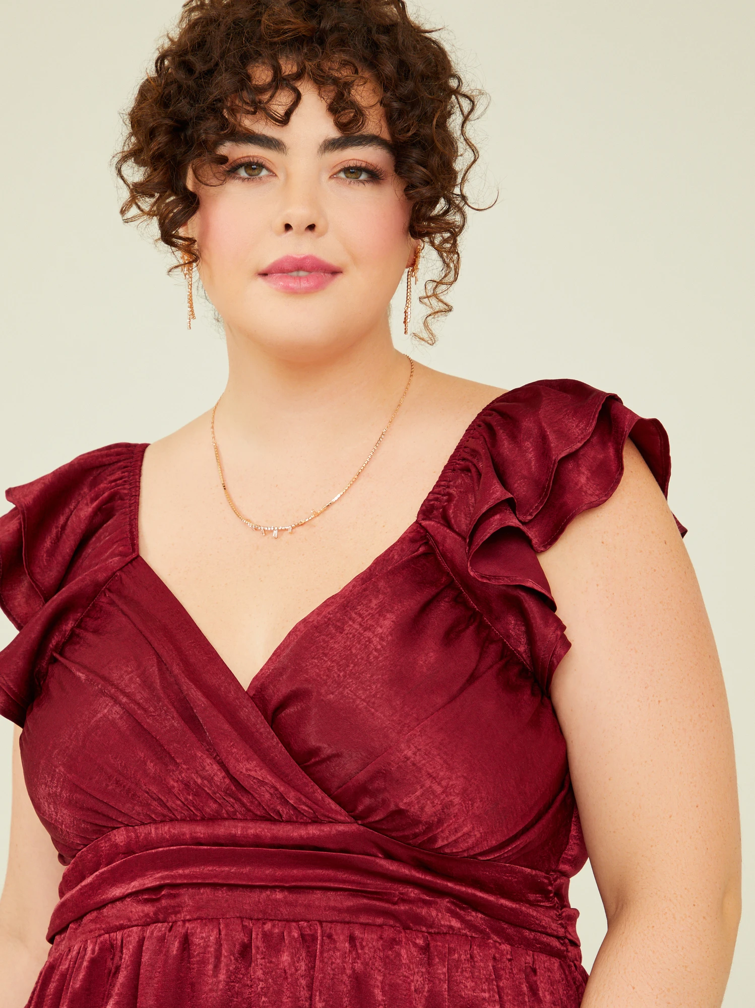 Lucia Ruffle Satin Dress 4 Lucia Ruffle Satin Dress - Image 4