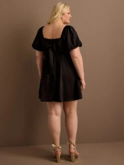 Nadia Satin Dress -Deals Trending US Clothes Store 001926 DYDW5095PIMK BLACK 02