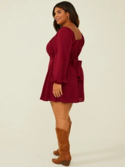 Josephine Wrap Dress 7 Josephine Wrap Dress -Deals Trending US Clothes Store 001926 DYDW5224PIMK DEEP RED 03