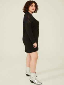 Bryanna Sweater Dress -Deals Trending US Clothes Store 001926 KCS583IMK P BLACK 02