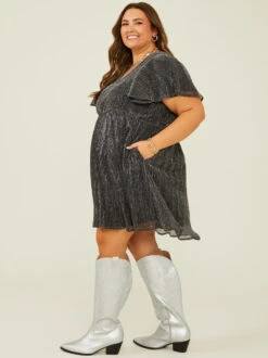 Amelia Shimmer Dress -Deals Trending US Clothes Store 001950 BD4417Y AS BLACK 02