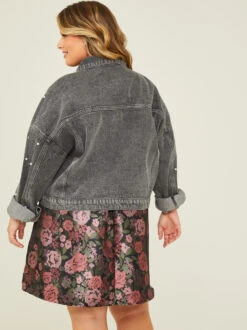 Pearl Denim Jacket -Deals Trending US Clothes Store 001950 BJ1217 AS BLACK DENIM 03