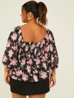 Alice Floral Top 8 Alice Floral Top -Deals Trending US Clothes Store 001950 BT2924B AS BLACK PINK 03