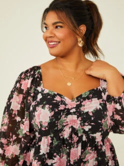 Alice Floral Top 9 Alice Floral Top -Deals Trending US Clothes Store 001950 BT2924B AS BLACK PINK 04